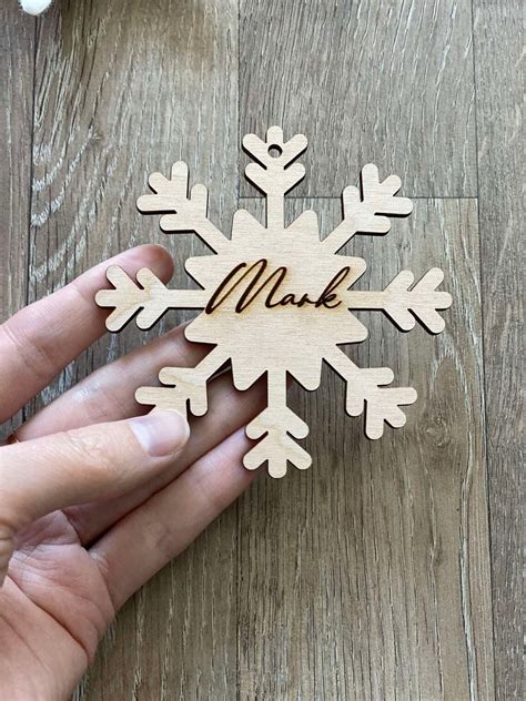 Custom Snowflake Name Ornaments Personalized Laser Cut | Etsy