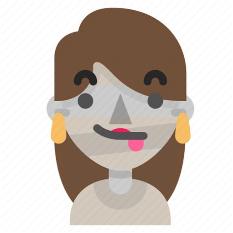 Emoji, female, halloween, horror, monster, mummy, tongue icon - Download on Iconfinder