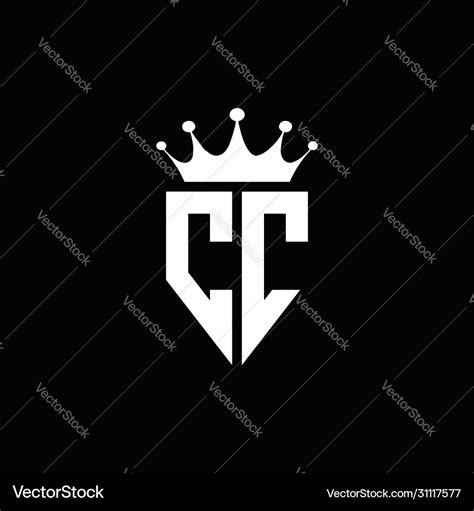 Cc logo monogram emblem style with crown shape Vector Image