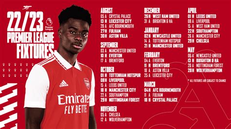 Arsenal 2022-23 Premier League fixtures, schedule released - The Short Fuse