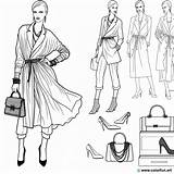 Coloring Page Of The Fashion top model Download Or Print For Free sketch template