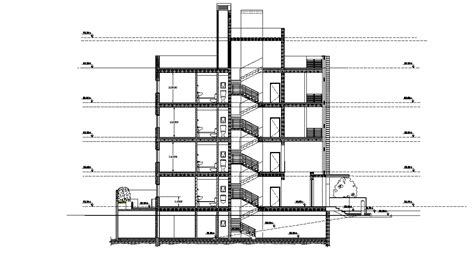 Apartment Building Cross Section Drawing DWG - Cadbull