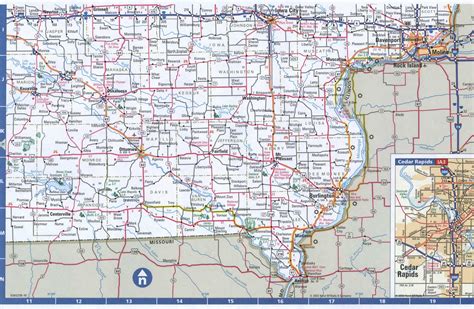 Map of Iowa Eastern,Free highway road map IA with cities towns counties