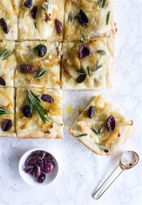 Focaccia with olives and onions - Pina Bresciani