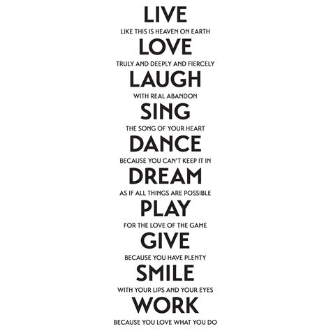 Live Love Laugh Sing Etc. Wall Quotes™ Decal | Love laugh quotes, Positive quotes for work ...
