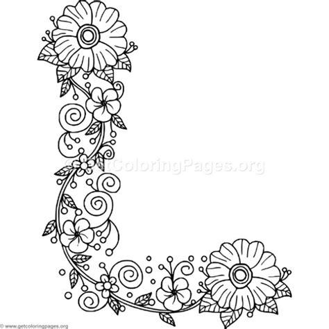 floral alphabet coloring pages – Page 2 – GetColoringPages.org | Coloring letters, Alphabet ...