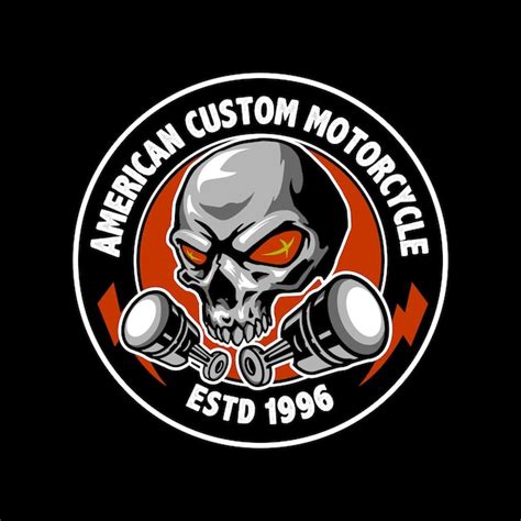 Premium Vector | Motorcycle custom logo design