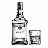 Whiskey Bottle Outline sketch template