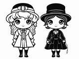 Victorian Era Fashion Coloring Sheet  Page sketch template