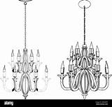 Lustre De Cristal Banque Dimages Noir Et Blanc  Alamy sketch template