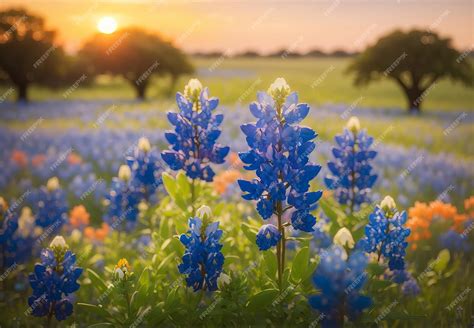 Premium AI Image | Texas Bluebonnet Field Digital Backdrop