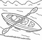 Coloring Pages Kayak sketch template