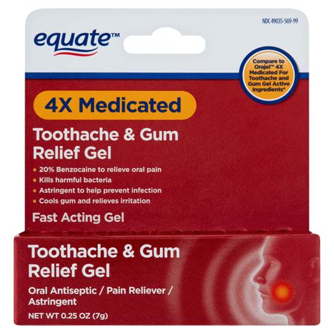 Equate 4X Medicated Toothache Gum Relief Oral Pain Gel, Oz | ubicaciondepersonas.cdmx.gob.mx