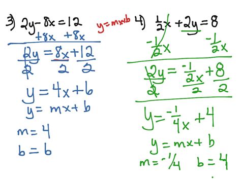 Solving an Equation for y. Y=mx+b | Math, Algebra | ShowMe