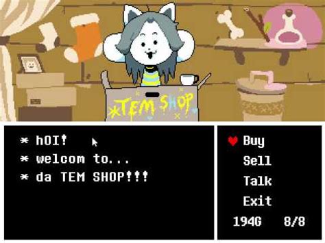 Undertale Tem shop at the Temmie Village - YouTube