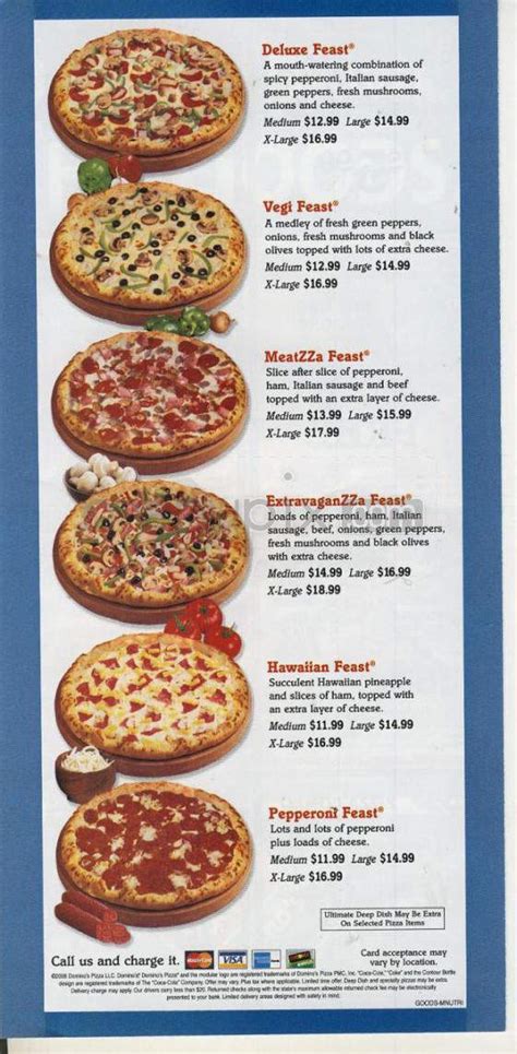 Menu of Domino's Pizza in Evansville, IN 47710