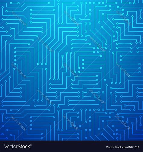 Blue printed circuit board Royalty Free Vector Image