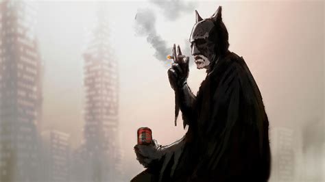 Batman Smoking And Drinking Beer Art Wallpaper,HD Superheroes Wallpapers,4k Wallpapers,Images ...