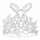 Easter Bunny Coloring Page  Pages Mimi Panda sketch template