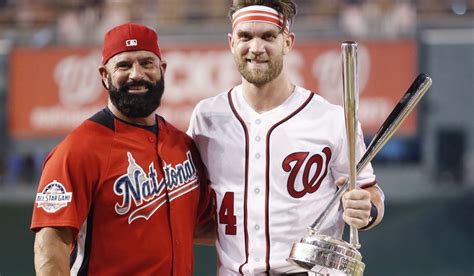 Washington Nationals Bryce Harper stands with his father Ron Harper ...