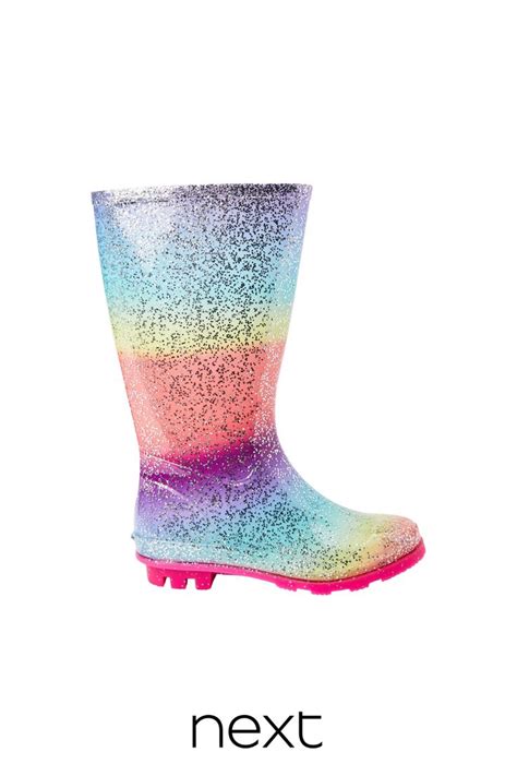 Buy Glitter Wellies (Older) from the Next UK online shop | Rainbow glitter, Wellies, Glitter