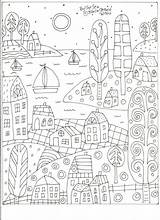 Rug Hooking Craft Paper Pattern By The Sea 2 Folk Art PRIMITIVE Karla  sketch template