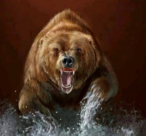 Grizzly Bear painting | Bear pictures, Bear artwork, Bear art