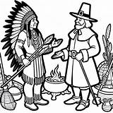 Pilgrim indian coloring Pages  Coloring sketch template
