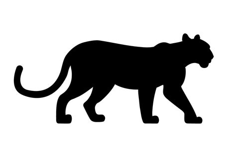 Panther silhouette isolated on white background. Vector illustration ...