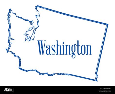 Outline map of the state of Washington Stock Photo - Alamy