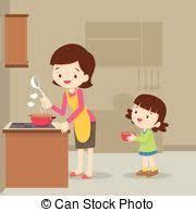 Image result for sketches of helping mother in the kitchen | Mom drawing, Mother images, Kids ...