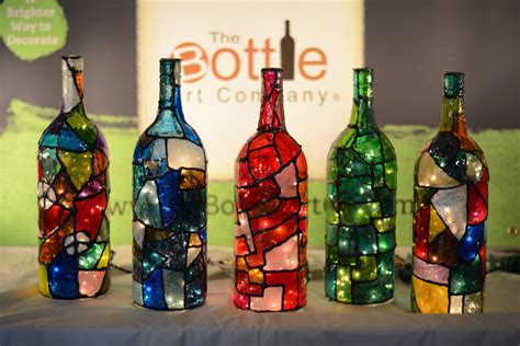 Stained Glass Light Up Wine Bottles With Lights