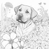 Premium Photo  Dog In flower Bed coloring page Black And White For sketch template