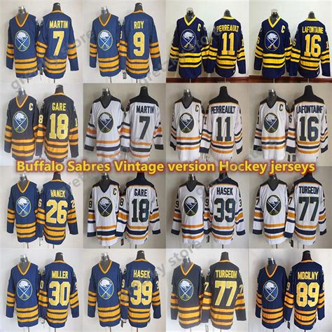 2020 Mens Buffalo Sabres Vintage Jerseys 9 ROY 89 MOGILNY 39 HASEK 11 ...