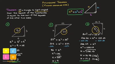 Pythagoras' Theorem - Finding an Unknown Side in a Right-Angled ...