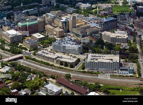 aerial view above Cleveland Clinic hospital Ohio Stock Photo - Alamy