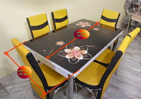 Loyal Furn BlackMagic Six Seater Glass Top Extendable Dining Table at Rs 28500/set | Glass ...