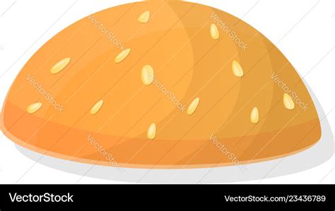 Burger bun icon cartoon style Royalty Free Vector Image