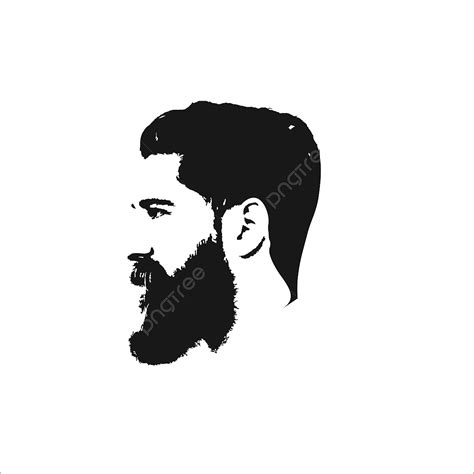 Beard Logo Silhouette Transparent Background, Beard Logo Vector Design ...