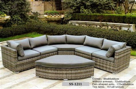 Wicker round corner L shape sofa SS-1211 - ZEBANO