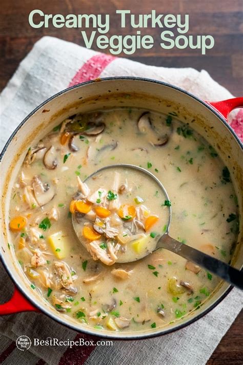 Creamy Turkey Vegetable Soup Recipe or with Chicken | Best Recipe Box