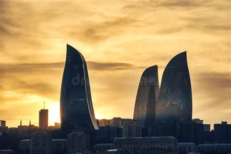 Flame Towers stock image. Image of baku, azeri, modern - 246417509