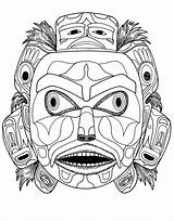 Kwakiutl bear Spirit Mask  Native American Art Adult Coloring Pages sketch template