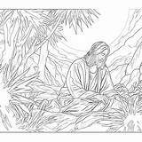 Jesus Prays In The Garden Of Gethsemane Coloring Page  Pages sketch template