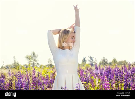 Happy girl dancing Stock Photo - Alamy