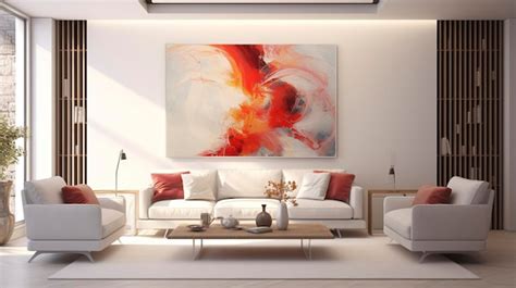 Premium AI Image | Stylish Living Room with White Wall Art