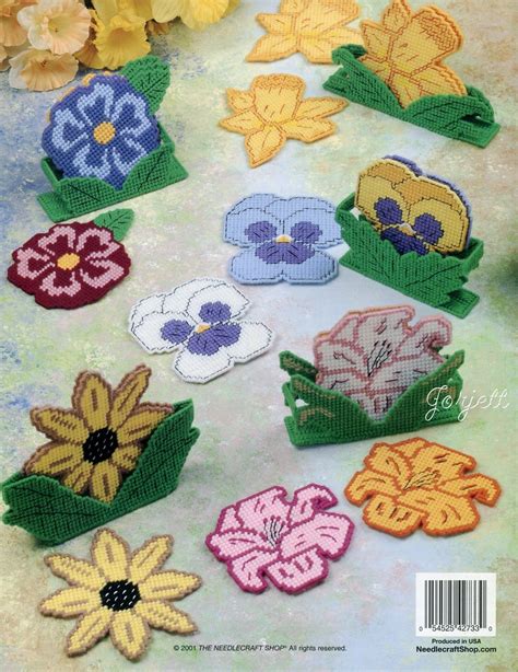 flower coasters | Canvas patterns, Plastic canvas crafts