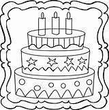 Birthday Cake Coloring Book  Easy And Fun Colouring sketch template