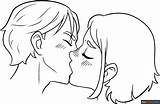 Anime Kiss Coloring Page  Easy Drawing Guides sketch template