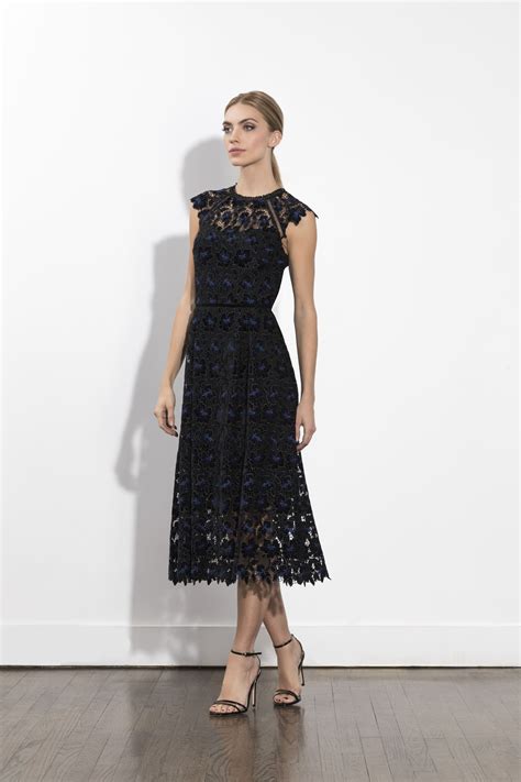 Midnight Velvet Lace Massena Midi Dress